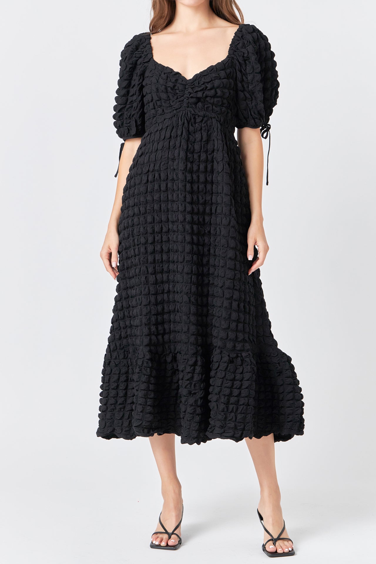 ENDLESS ROSE - Bubble Puff Sleeve Maxi Dress - DRESSES available at Objectrare