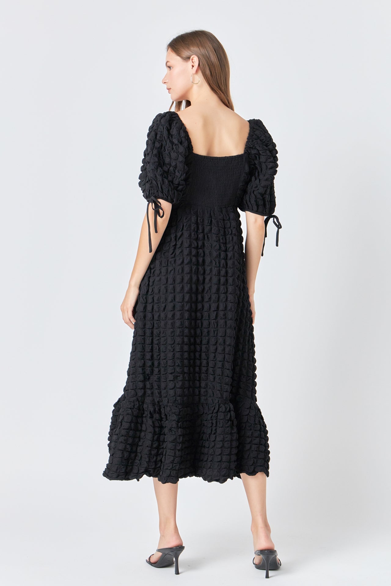 ENDLESS ROSE - Bubble Puff Sleeve Maxi Dress - DRESSES available at Objectrare