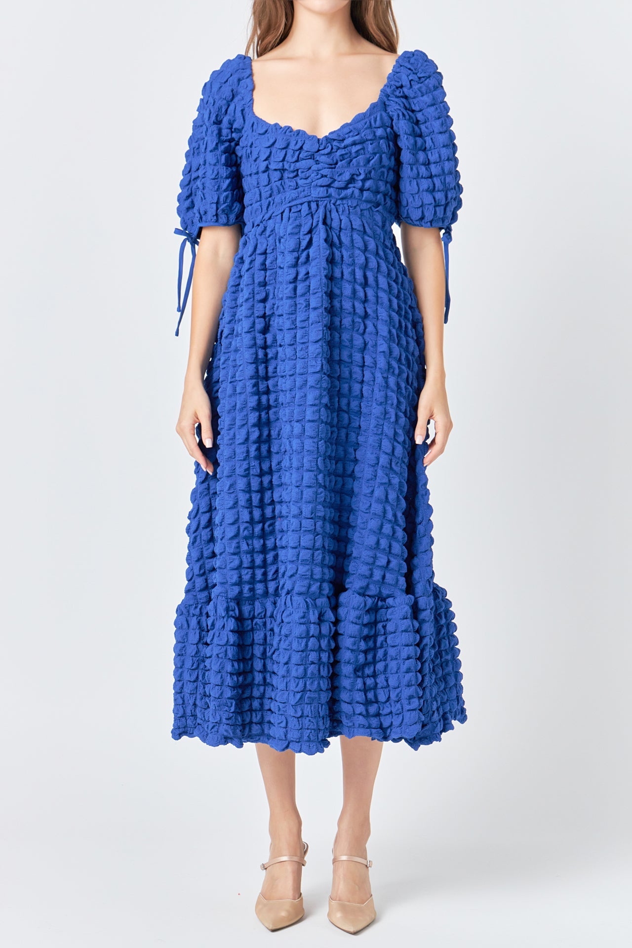 ENDLESS ROSE - Bubble Puff Sleeve Maxi Dress - DRESSES available at Objectrare