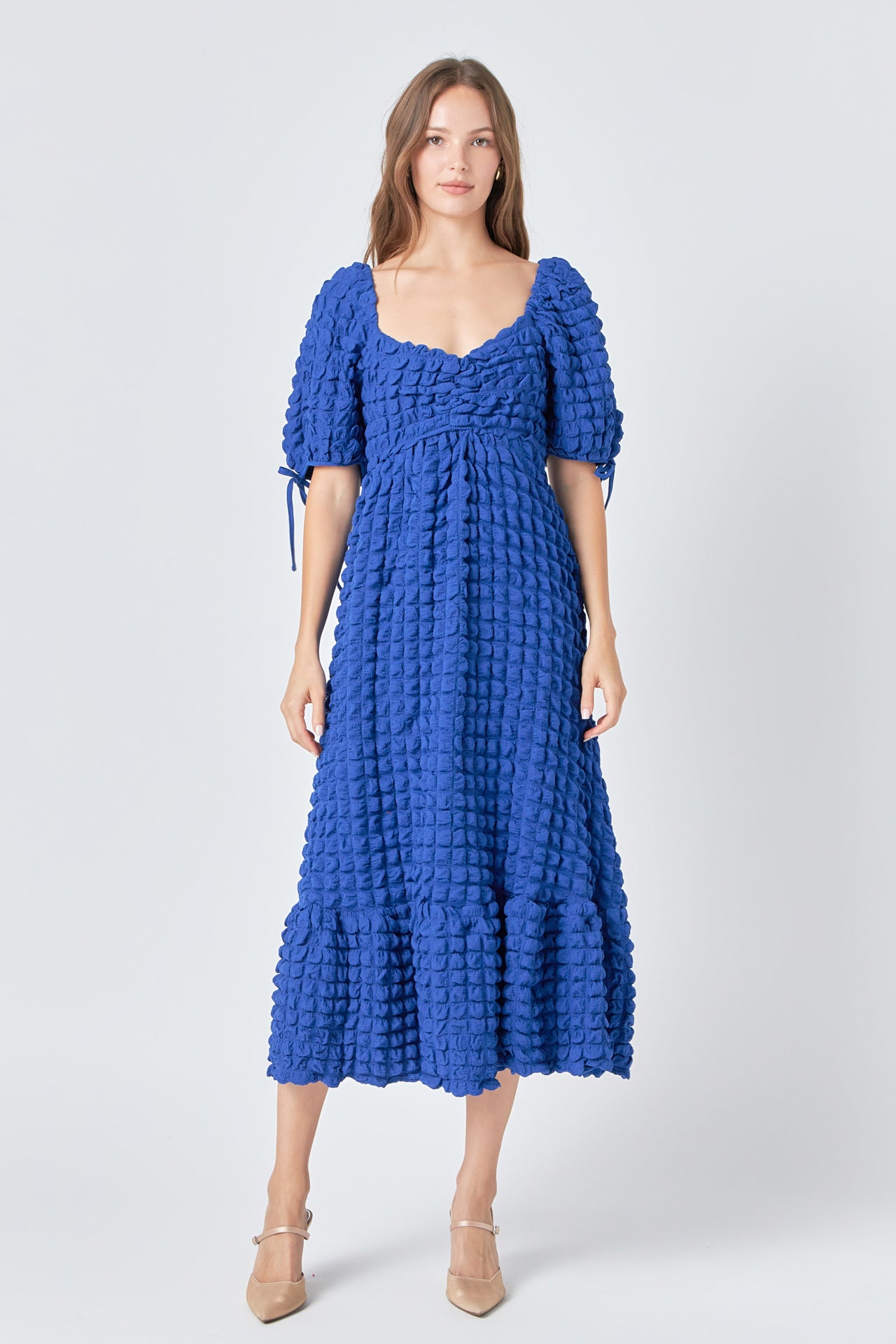 ENDLESS ROSE - Bubble Puff Sleeve Maxi Dress - DRESSES available at Objectrare