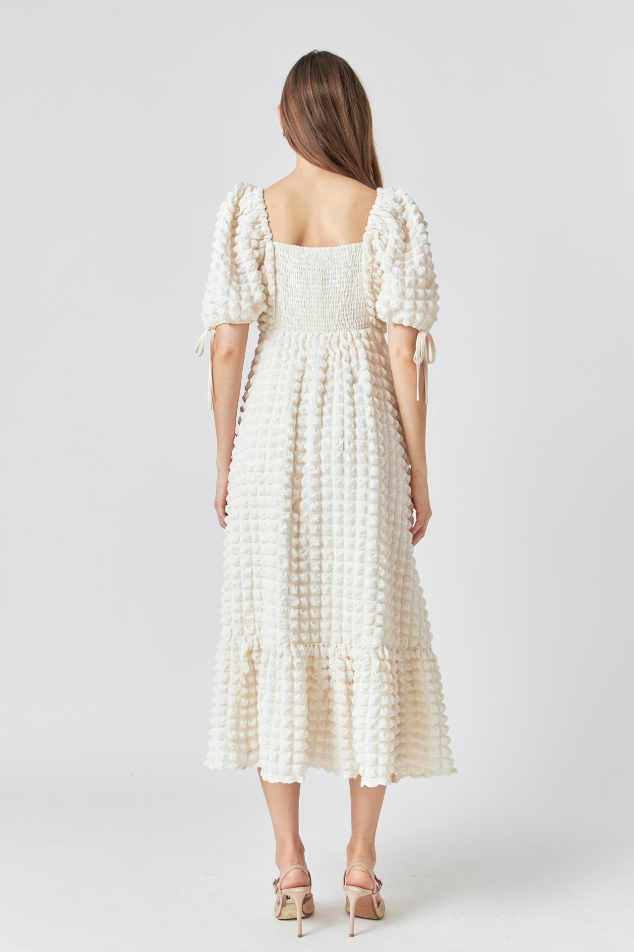 ENDLESS ROSE - Bubble Puff Sleeve Maxi Dress - DRESSES available at Objectrare