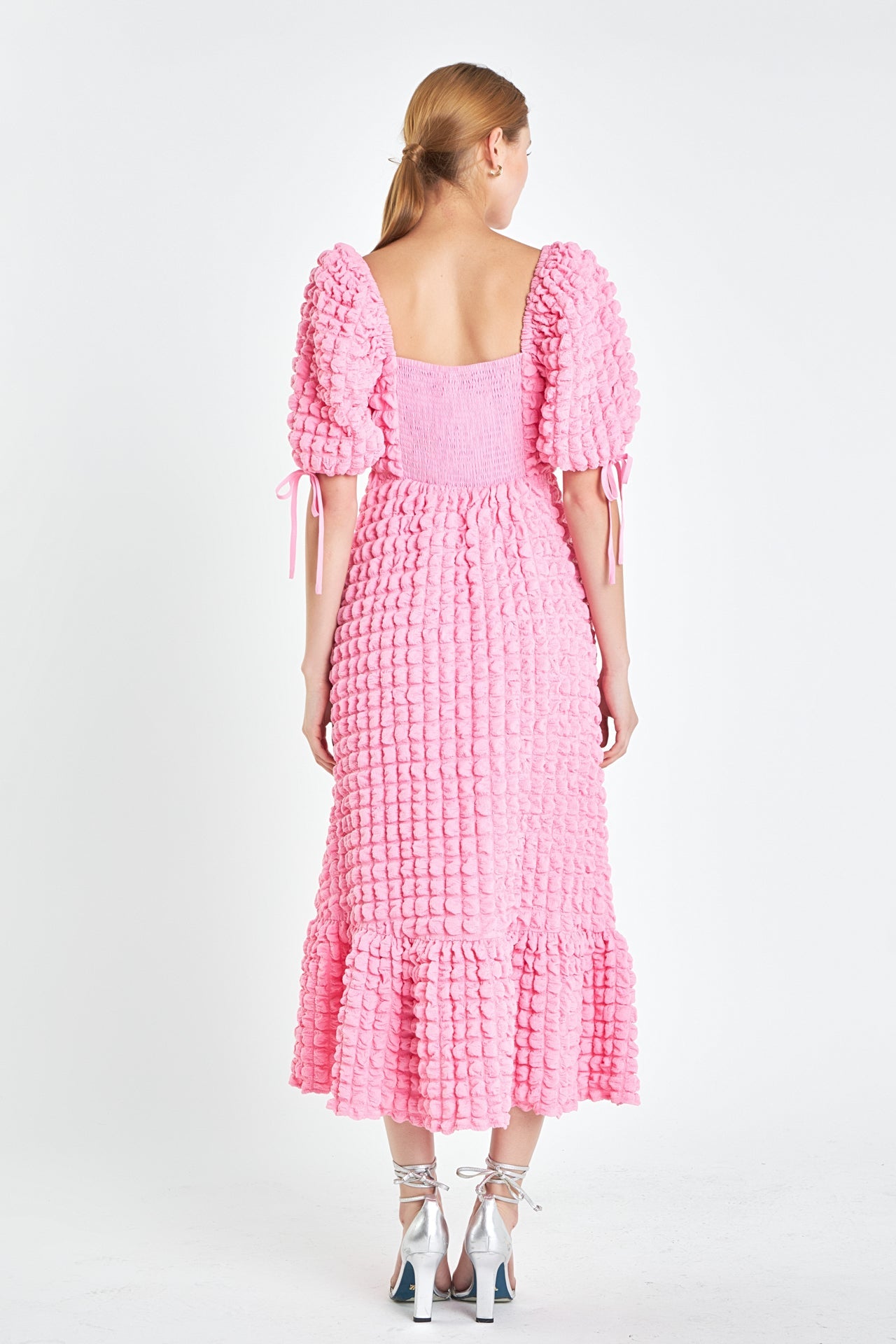 Bubble Puff Sleeve Maxi Dress