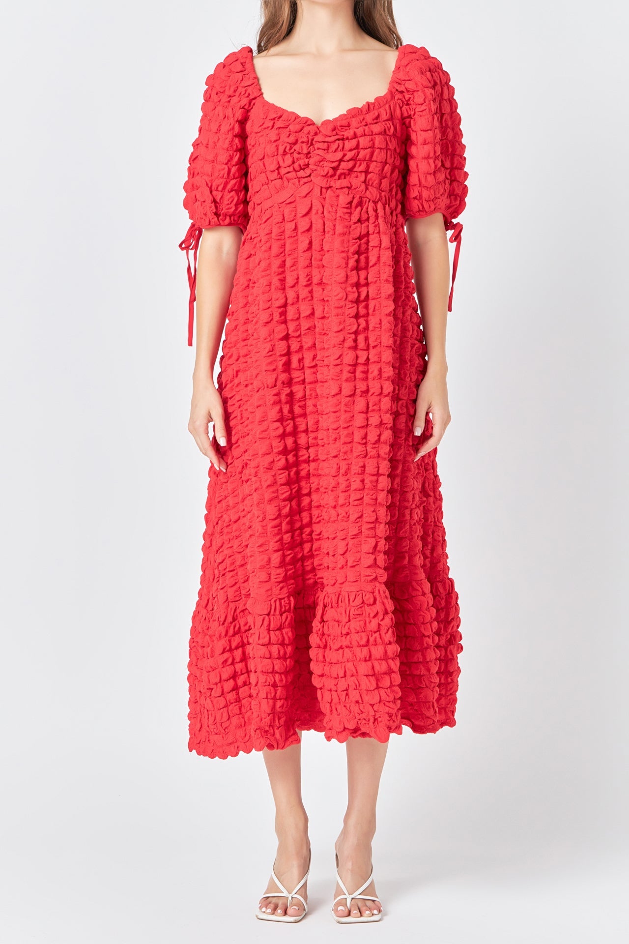 ENDLESS ROSE - Bubble Puff Sleeve Maxi Dress - DRESSES available at Objectrare