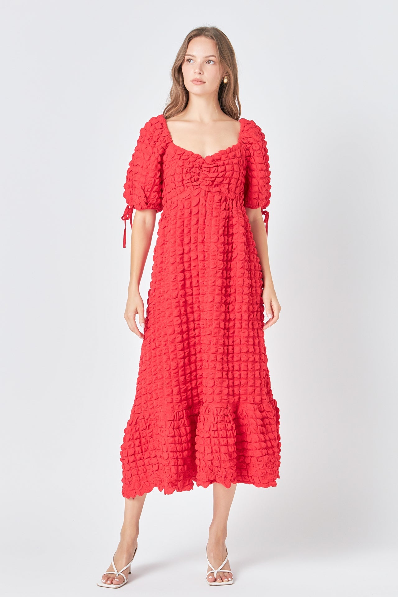 ENDLESS ROSE - Bubble Puff Sleeve Maxi Dress - DRESSES available at Objectrare