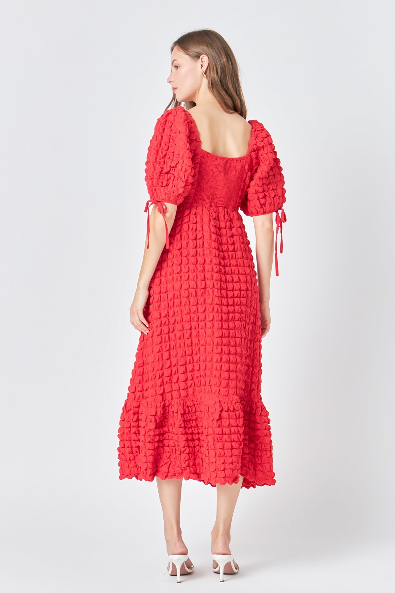 ENDLESS ROSE - Bubble Puff Sleeve Maxi Dress - DRESSES available at Objectrare