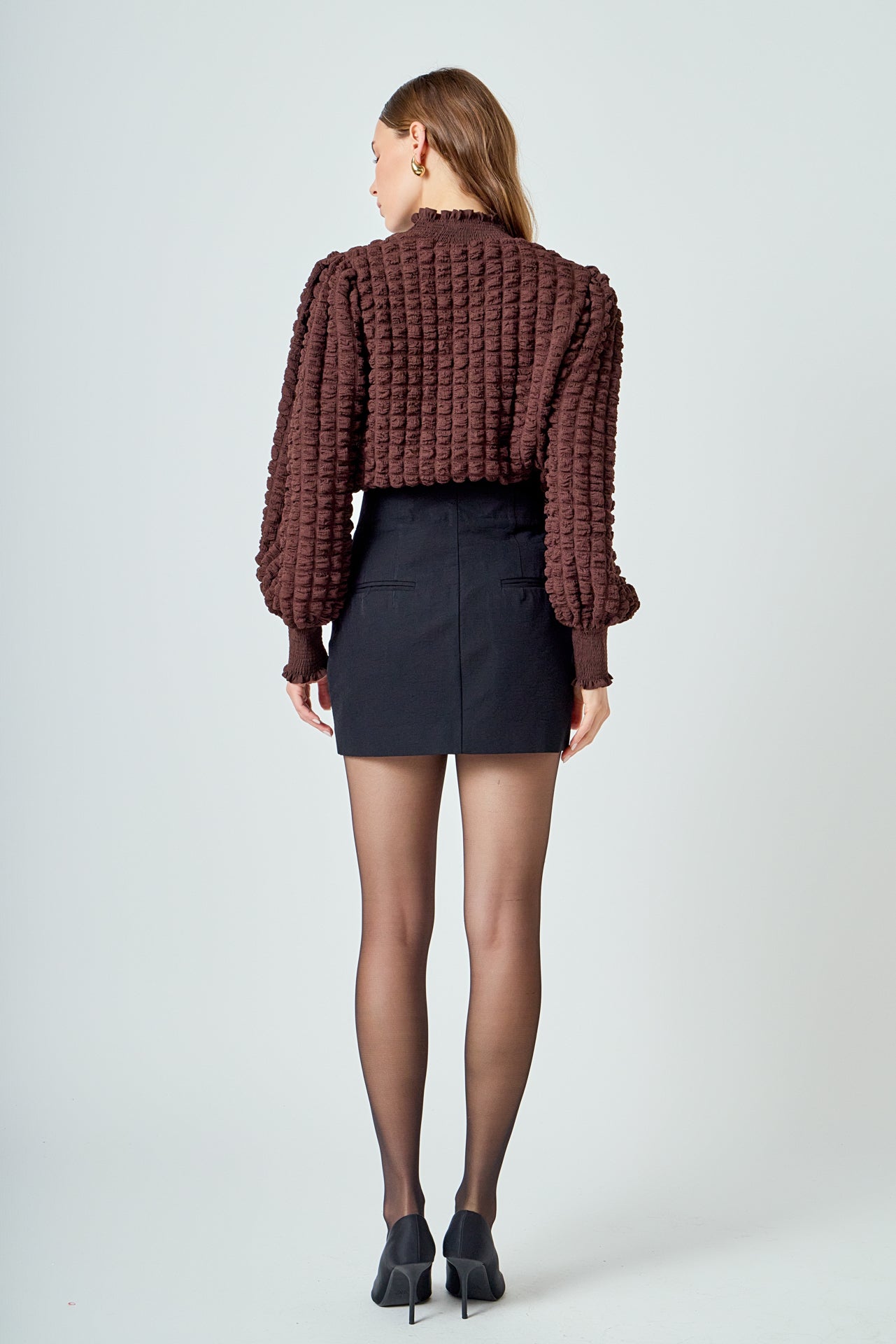 ENDLESS ROSE - Mock Neck Long-Sleeve Blouse - SHIRTS & BLOUSES available at Objectrare