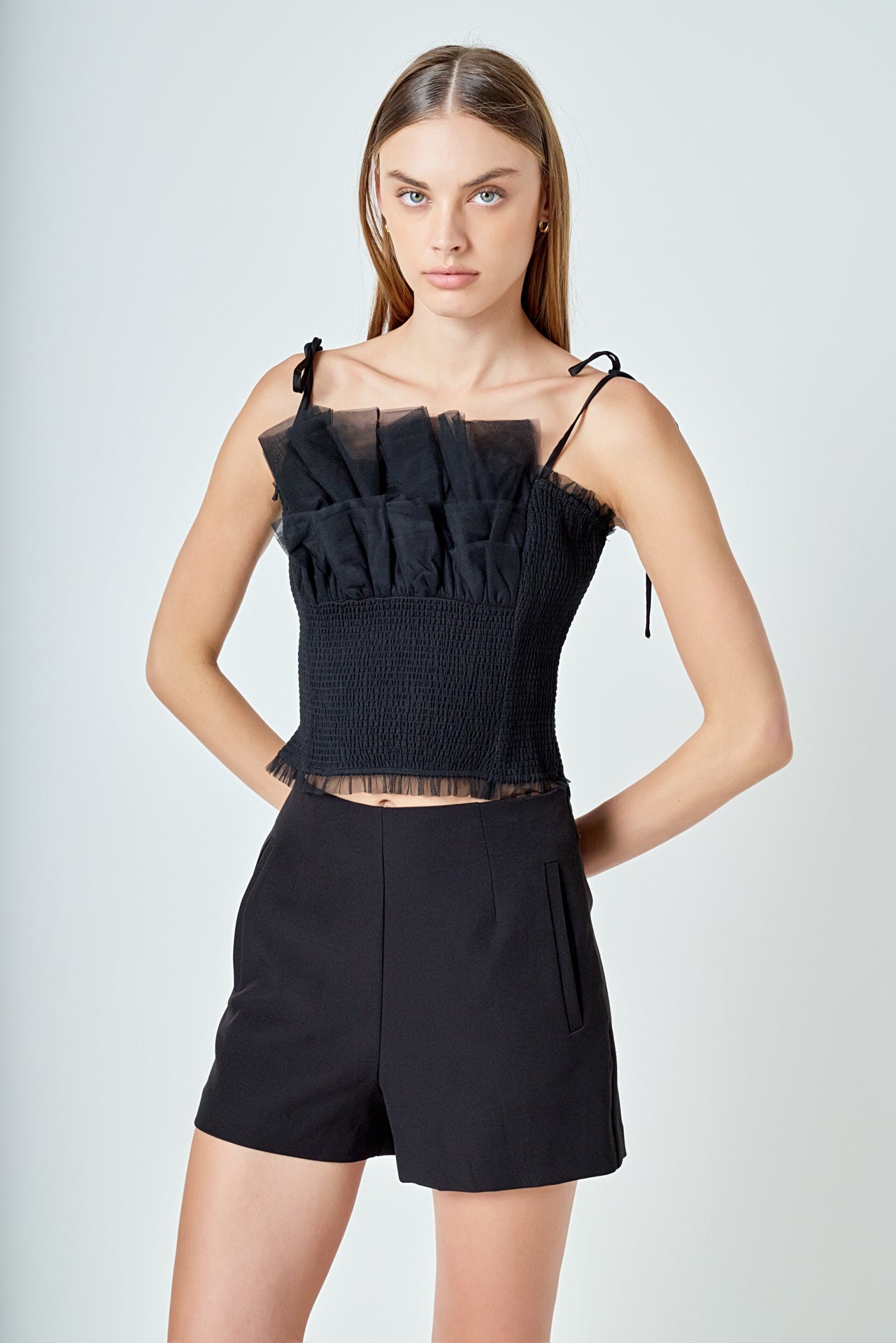 ENDLESS ROSE - Tulle Cropped Top - TOPS available at Objectrare