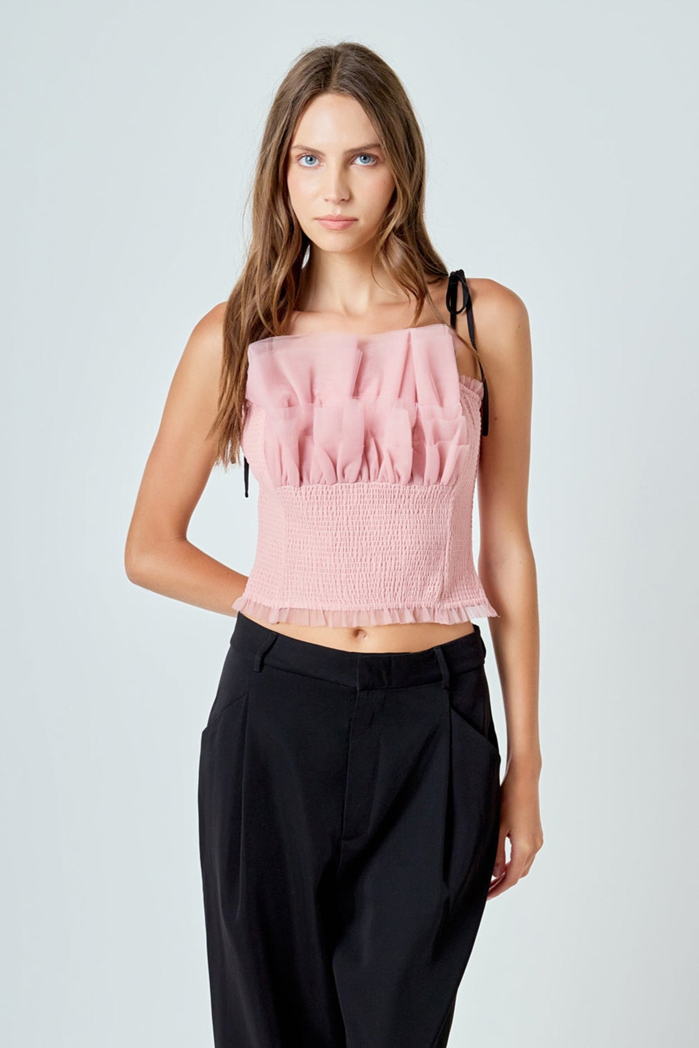 ENDLESS ROSE - Tulle Cropped Top - TOPS available at Objectrare