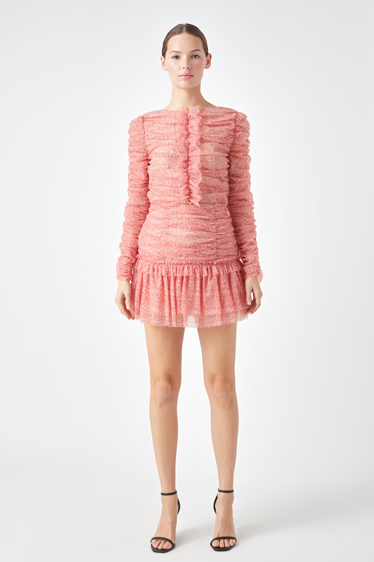 ENDLESS ROSE - Floral Tulle Long Sleeve Top - TOPS available at Objectrare