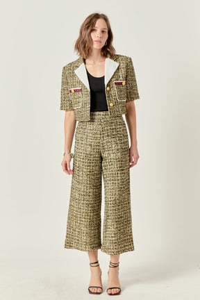 ENGLISH FACTORY - Premium Cropped Tweed Jacket - JACKETS available at Objectrare