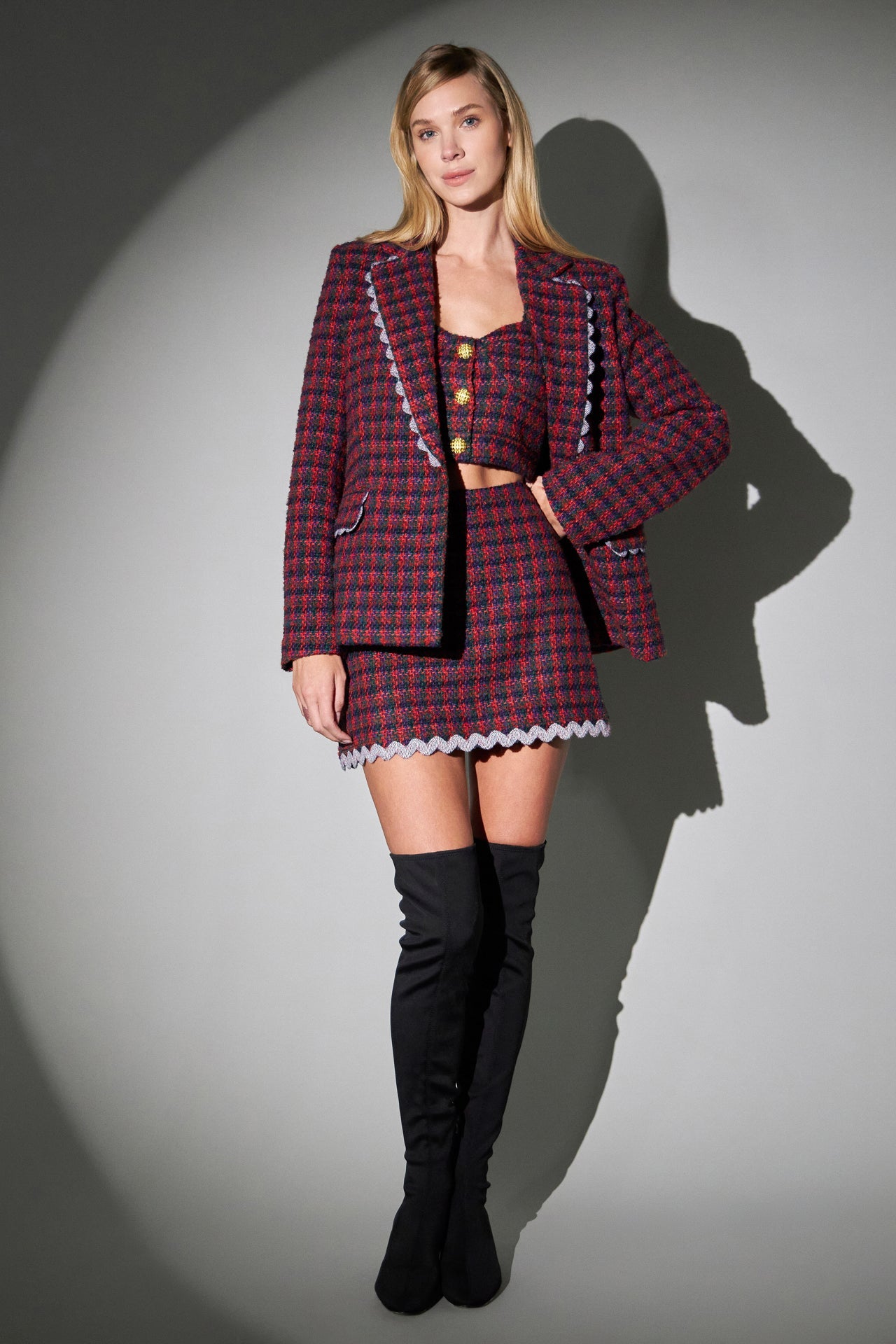 ENGLISH FACTORY - Multicolor Tweed Blazer - BLAZERS available at Objectrare