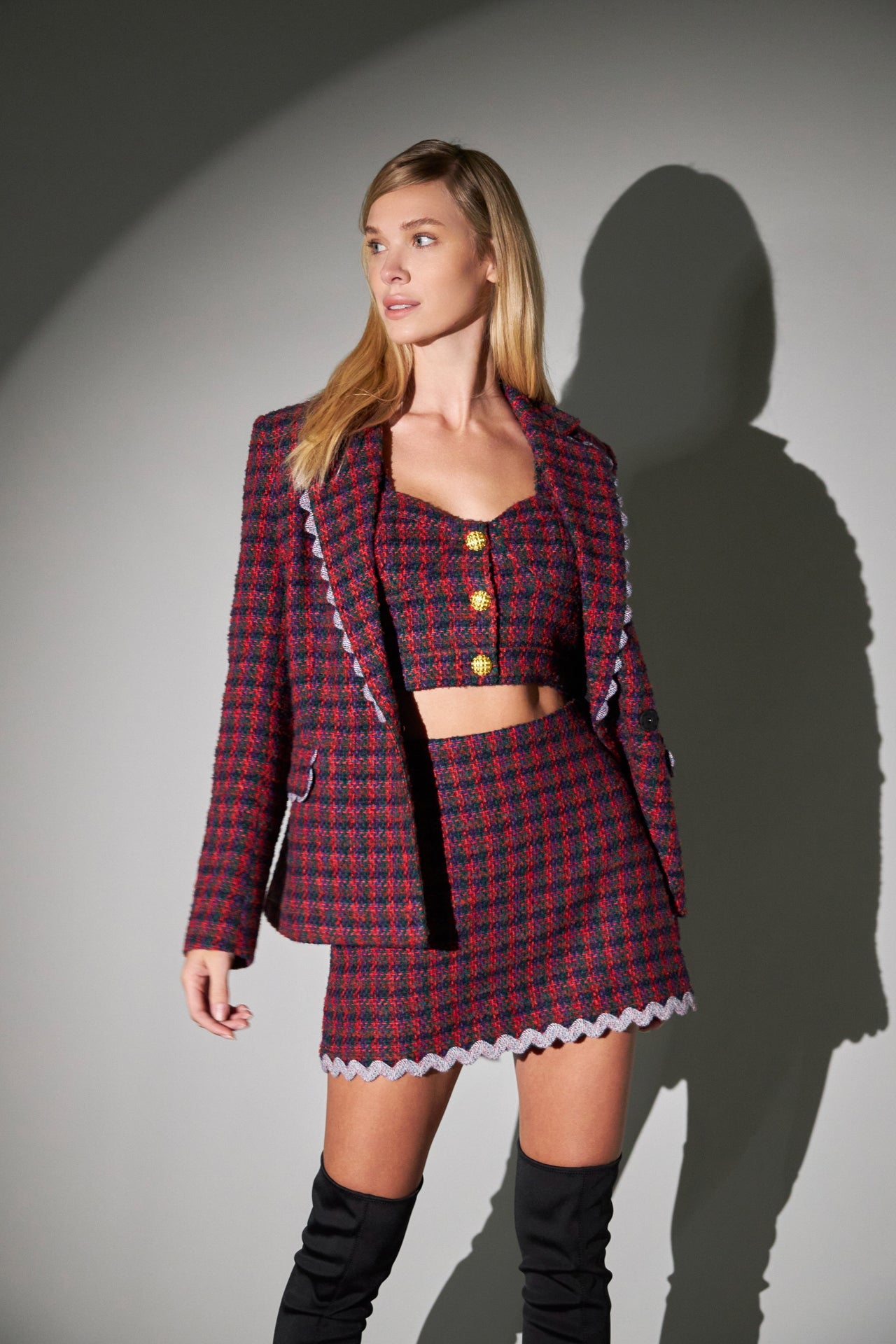 ENGLISH FACTORY - Multicolor Tweed Blazer - BLAZERS available at Objectrare