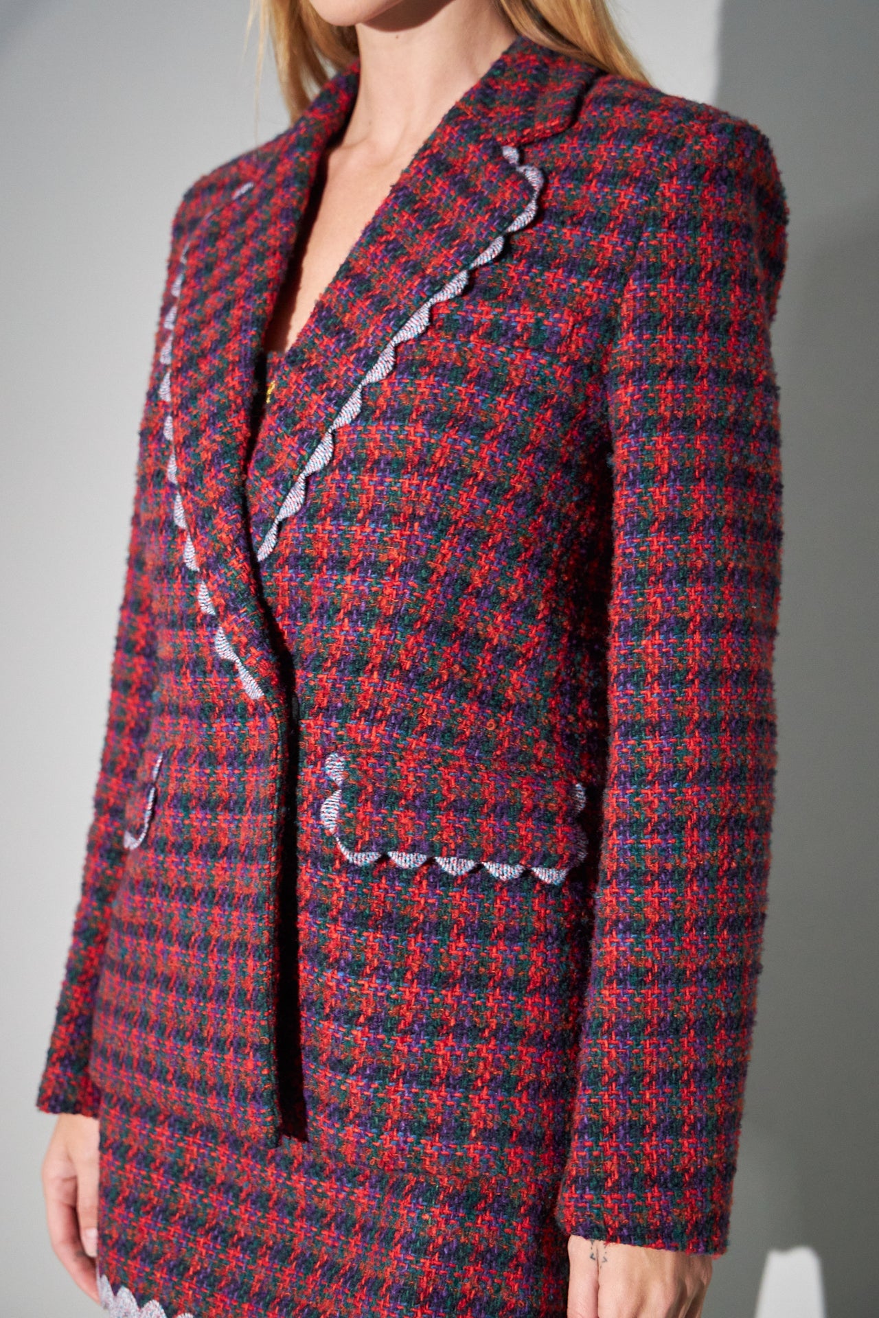 ENGLISH FACTORY - Multicolor Tweed Blazer - BLAZERS available at Objectrare