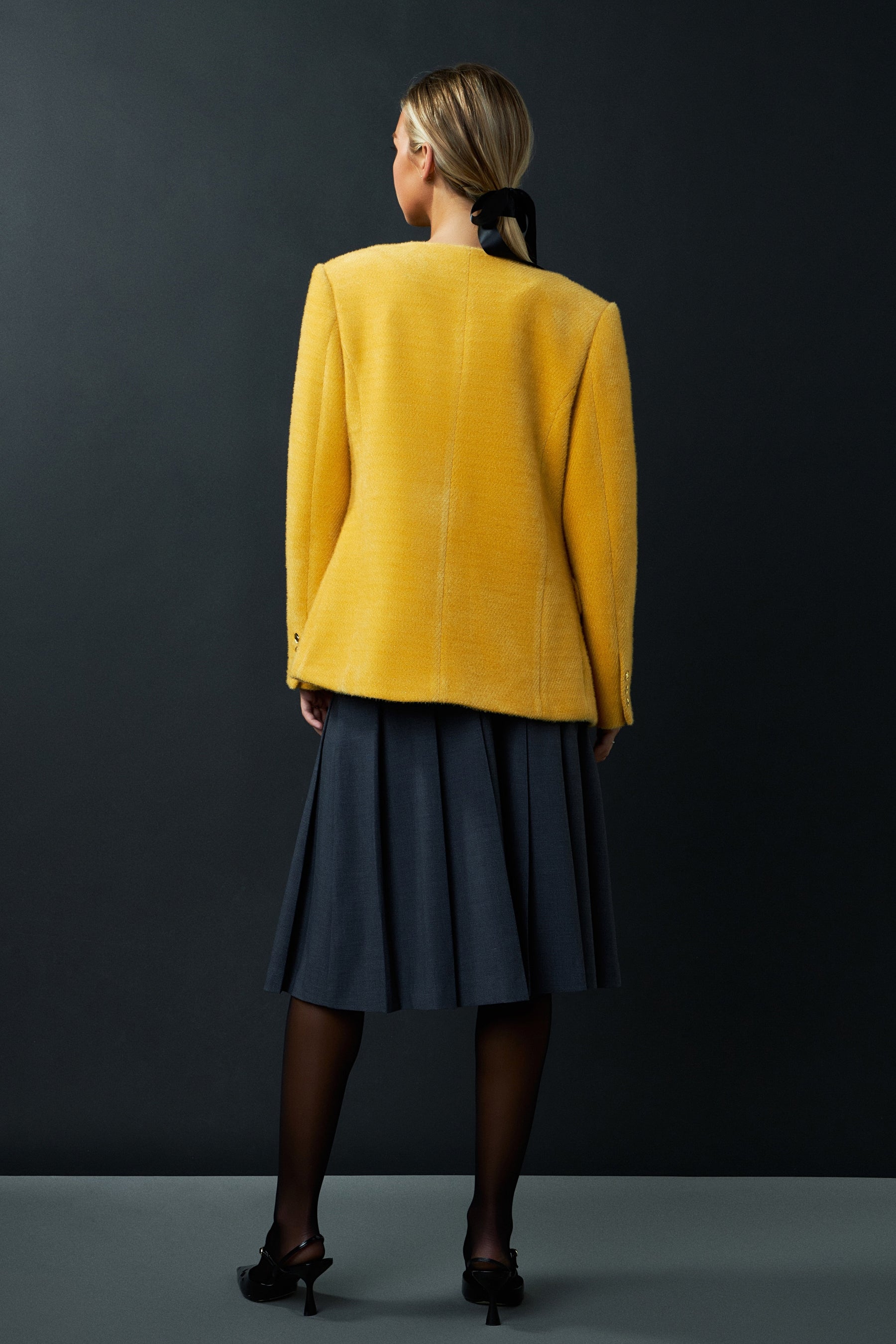 ENGLISH FACTORY - Structured Lapeless Textured Jacket - JACKETS available at Objectrare