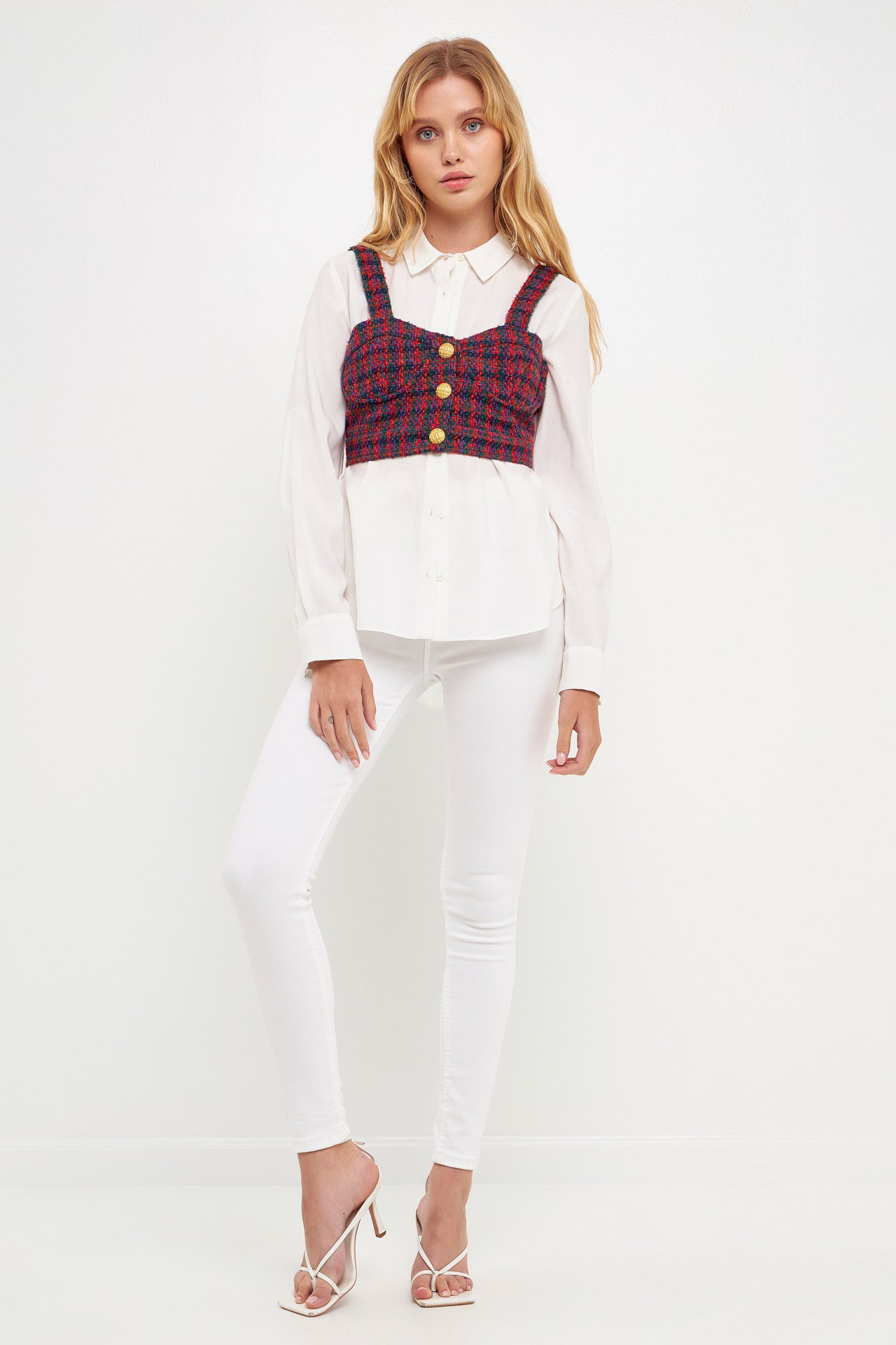 ENGLISH FACTORY - Tweed Crop Top - TOPS available at Objectrare
