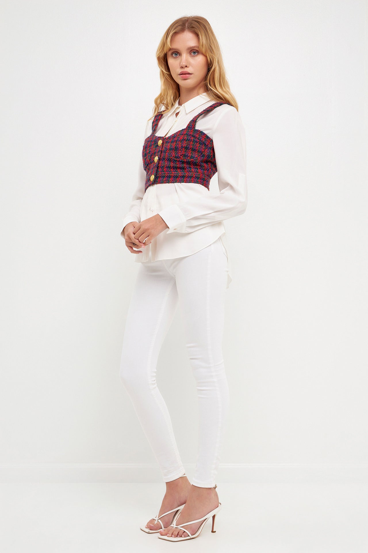 ENGLISH FACTORY - Tweed Crop Top - TOPS available at Objectrare