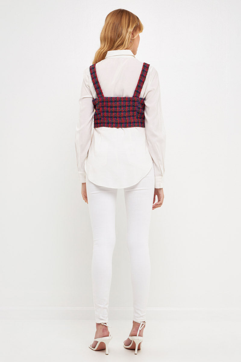 ENGLISH FACTORY - Tweed Crop Top - TOPS available at Objectrare