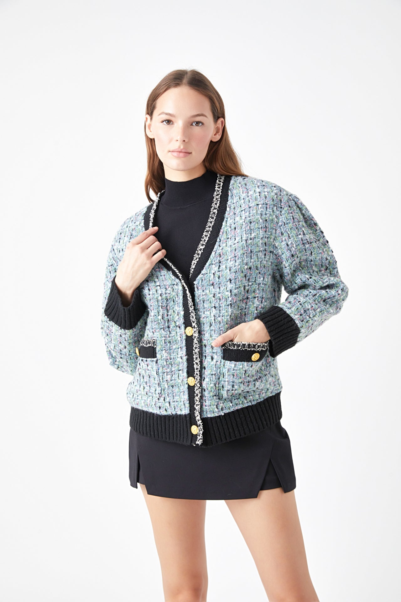 ENDLESS ROSE - Premium Boucle Cardigan - SWEATERS & KNITS available at Objectrare
