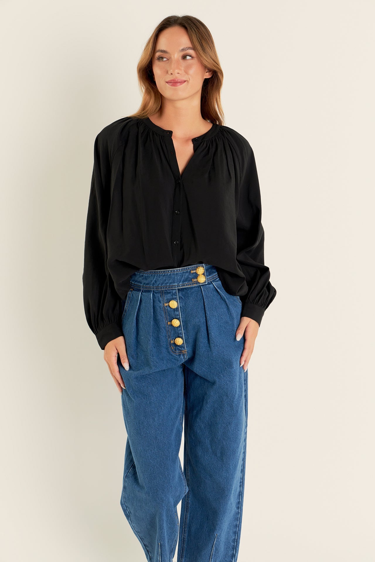 ENGLISH FACTORY - Premium Denim Cropped Trousers - JEANS available at Objectrare