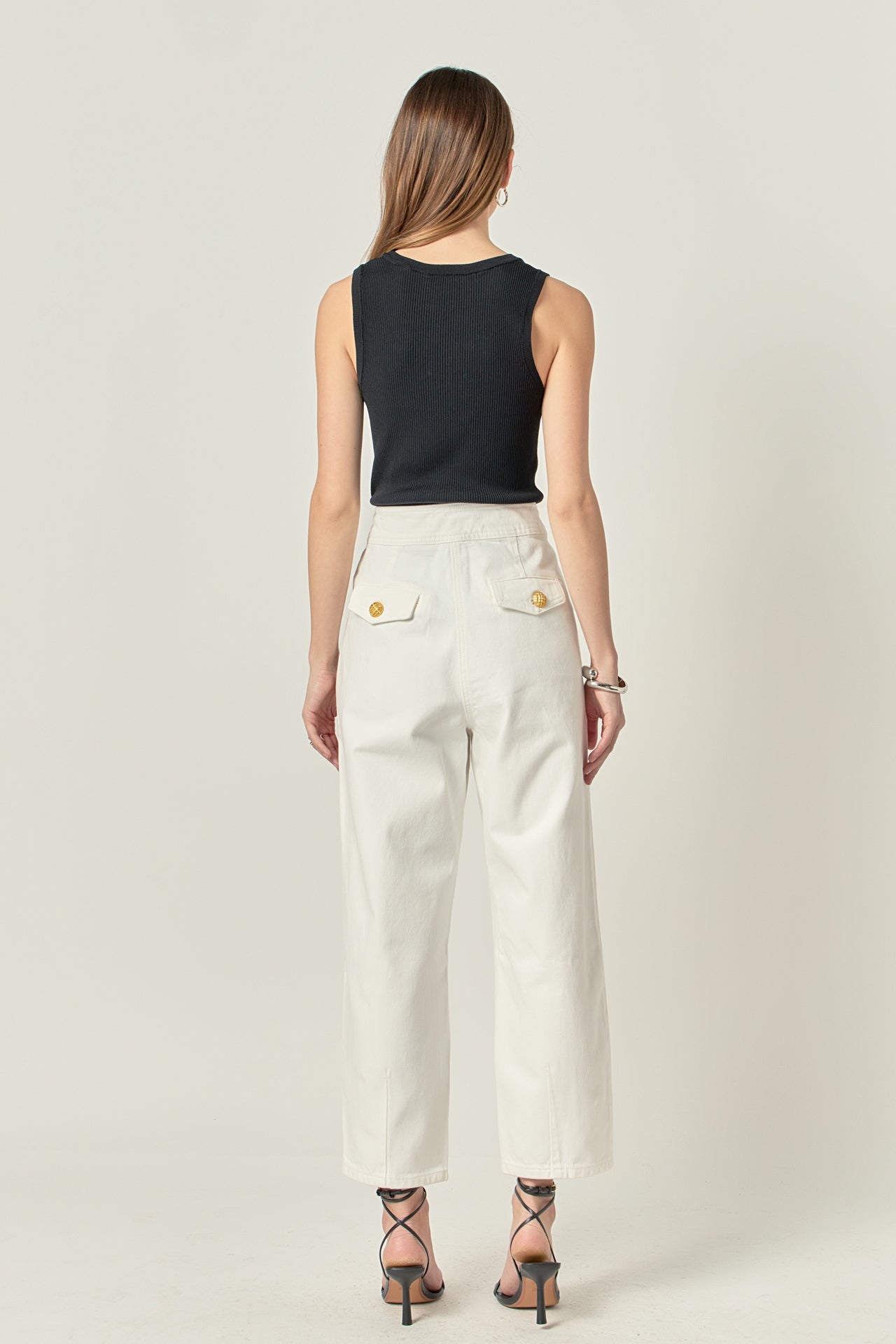 ENGLISH FACTORY - Premium Denim Cropped Trousers - JEANS available at Objectrare
