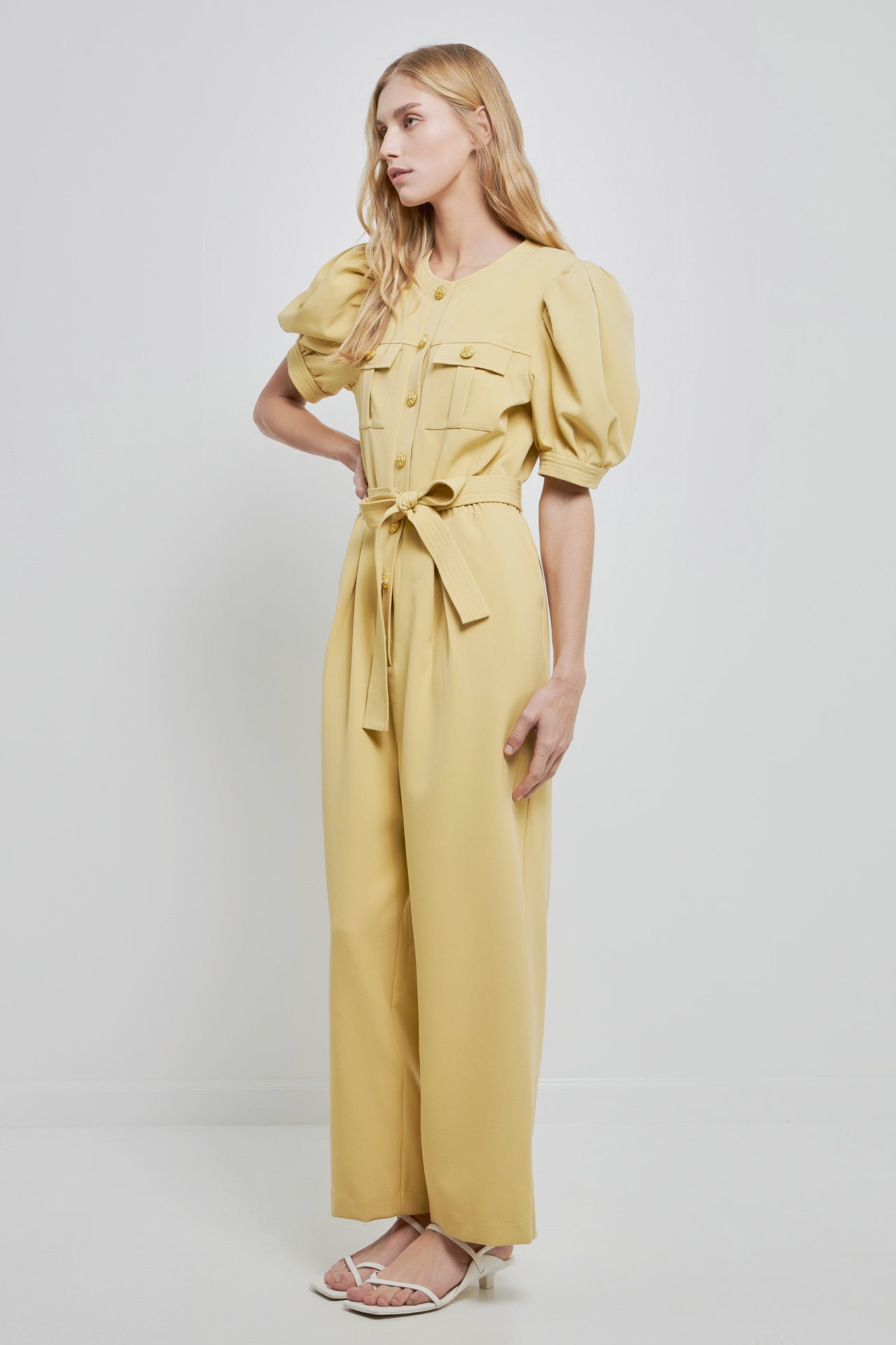 ENGLISH FACTORY - Jumpsuit with Button Detail - JUMPSUITS available at Objectrare