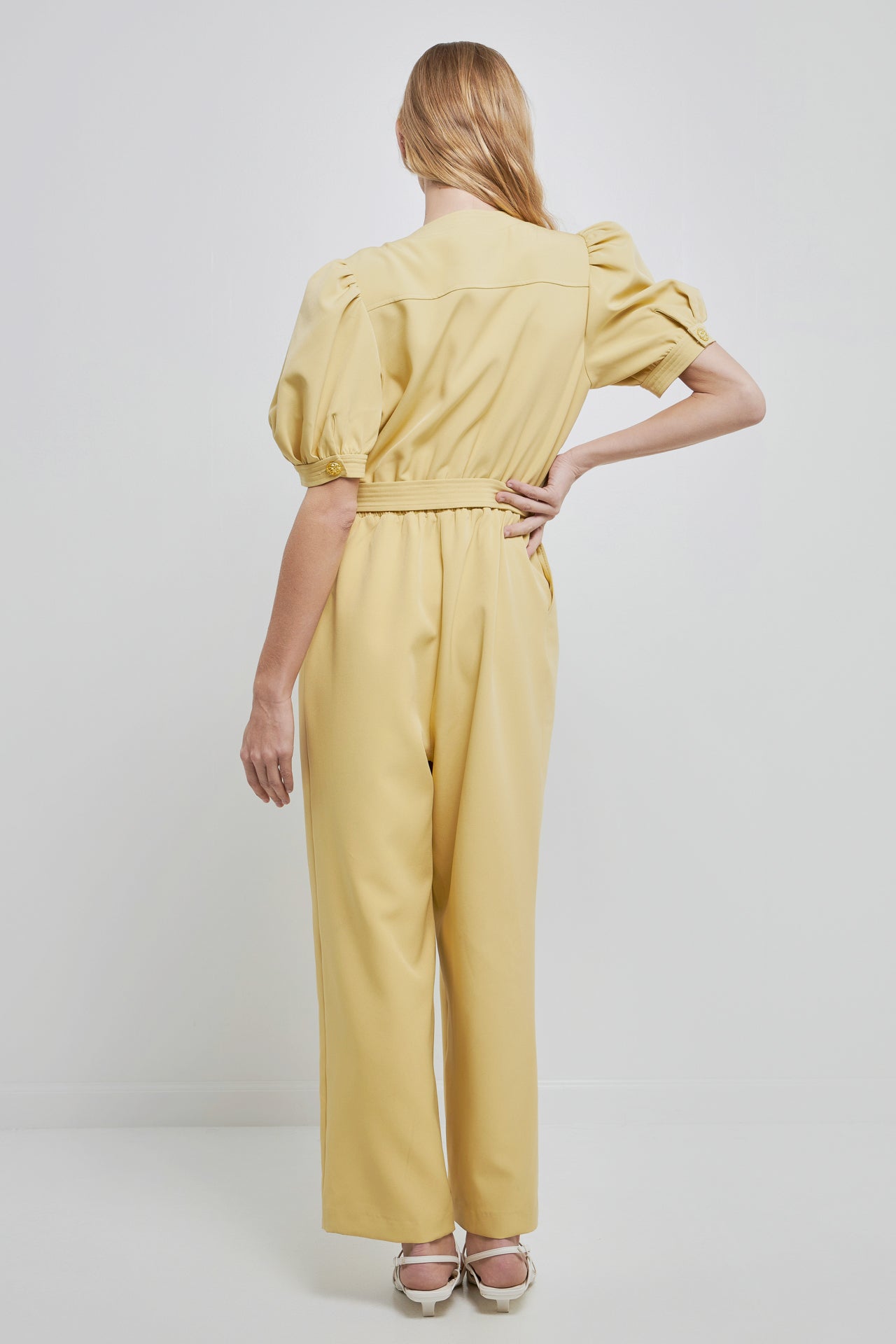 ENGLISH FACTORY - Jumpsuit with Button Detail - JUMPSUITS available at Objectrare