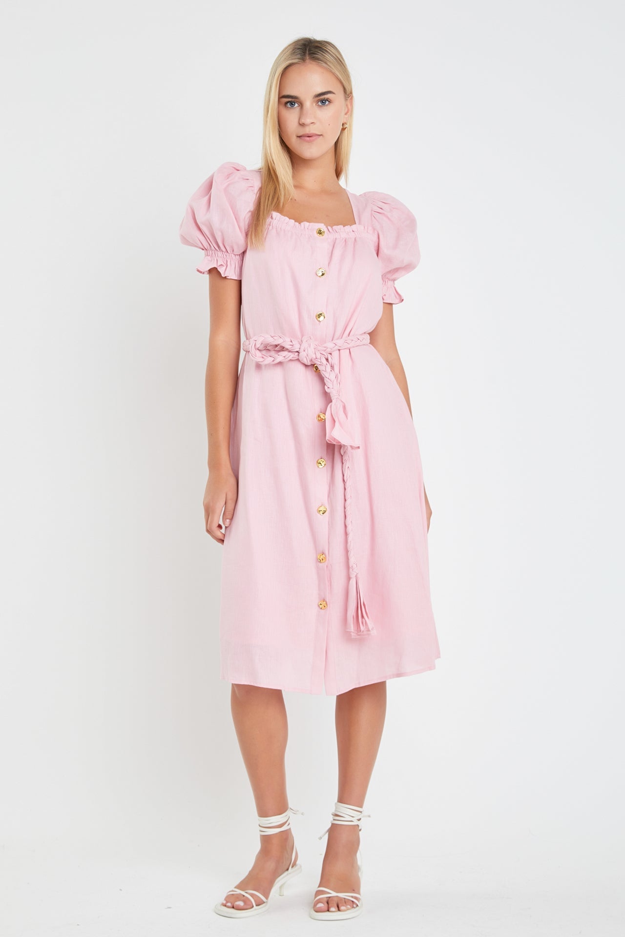 ENGLISH FACTORY - Linen Dress with Tie - DRESSES available at Objectrare