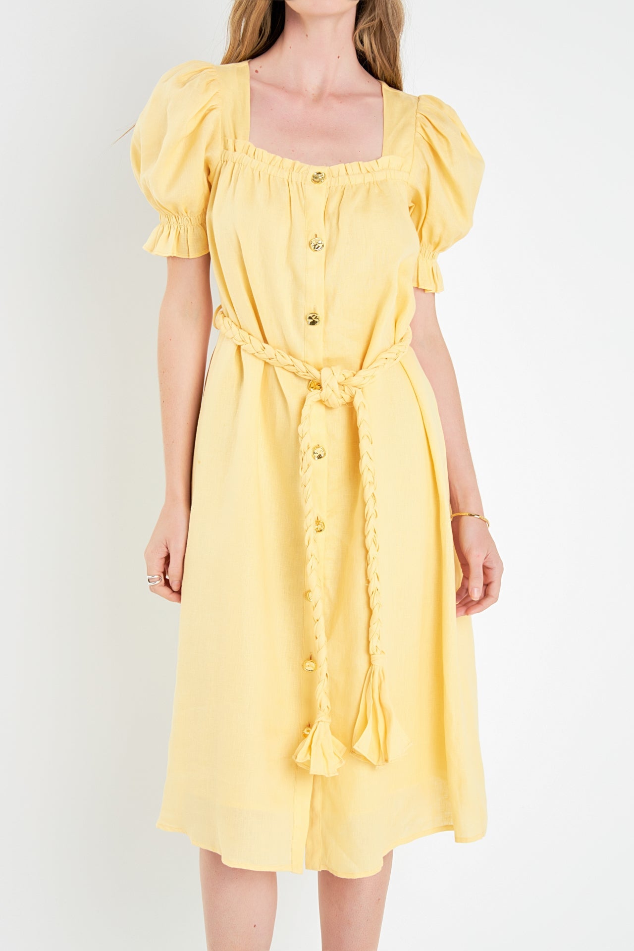 ENGLISH FACTORY - Linen Dress with Tie - DRESSES available at Objectrare