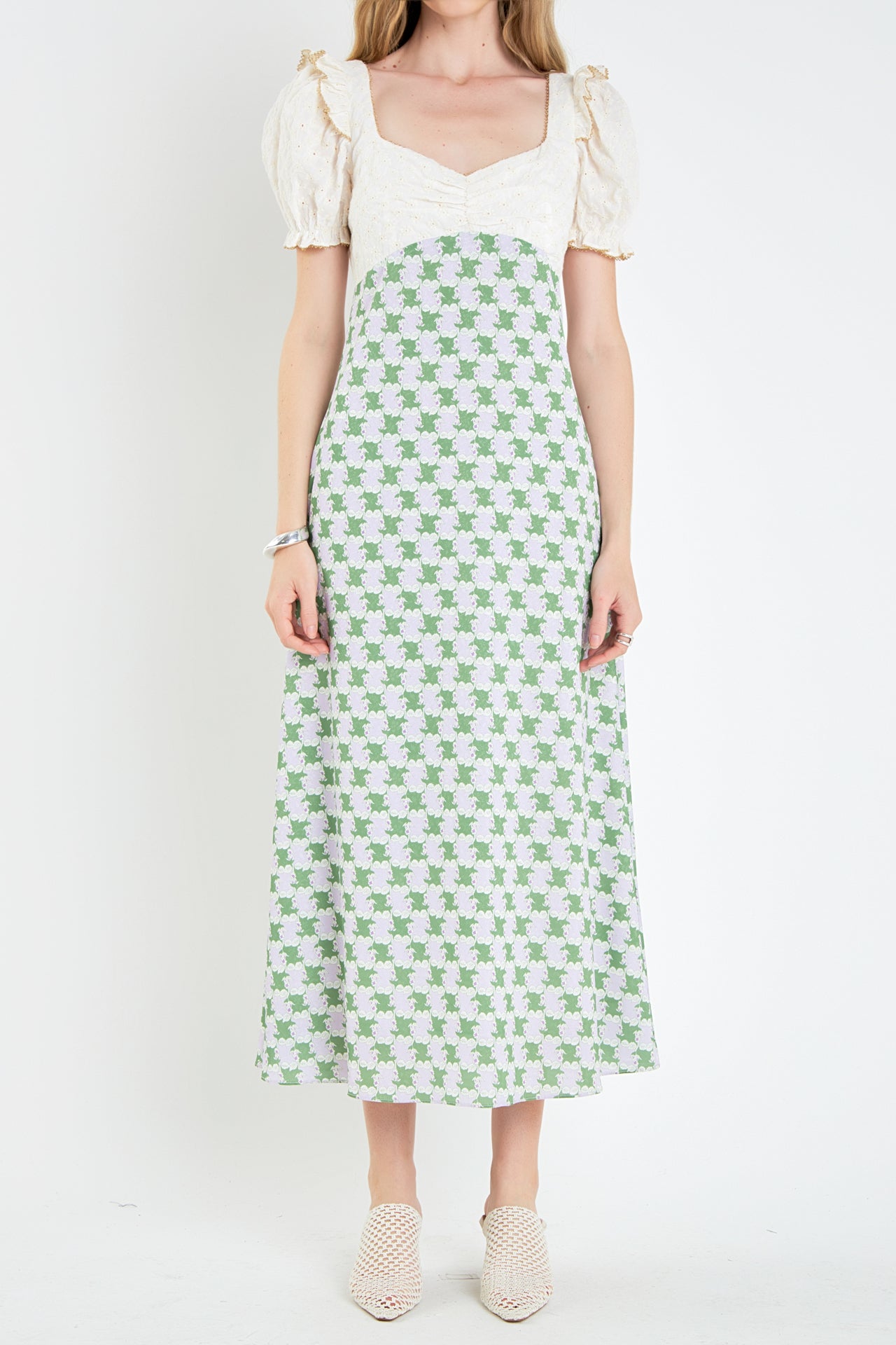 ENGLISH FACTORY - Sweet Heart Neckline Floral Print Maxi Dress - DRESSES available at Objectrare