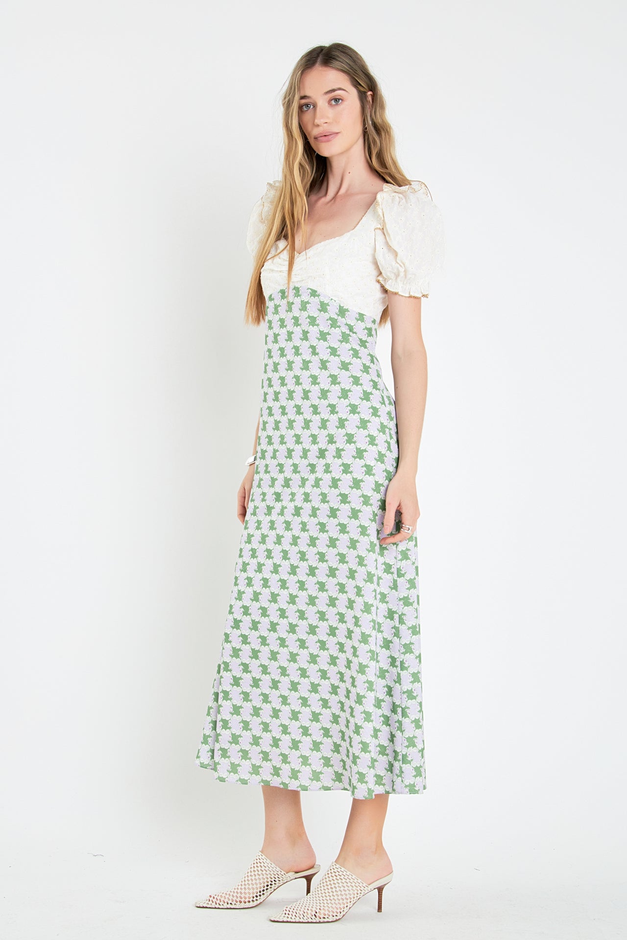 ENGLISH FACTORY - Sweet Heart Neckline Floral Print Maxi Dress - DRESSES available at Objectrare