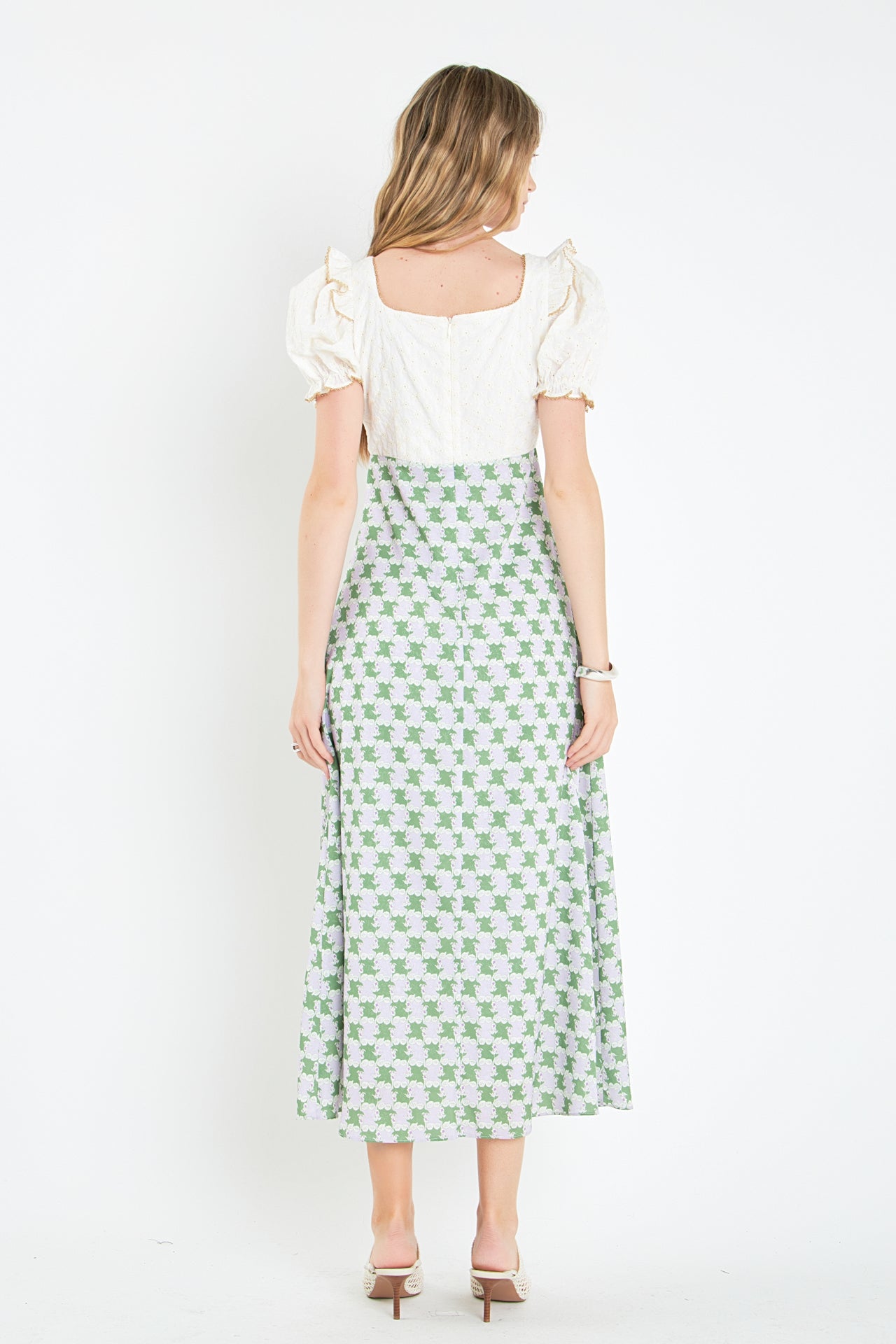 ENGLISH FACTORY - Sweet Heart Neckline Floral Print Maxi Dress - DRESSES available at Objectrare