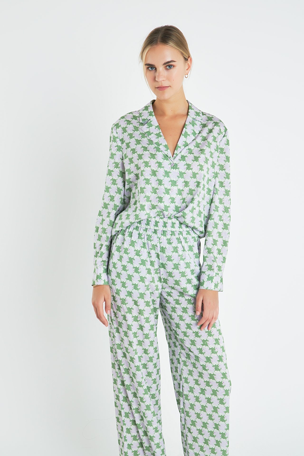 ENGLISH FACTORY - Printed Satin Shirt - BLOUSES available at Objectrare