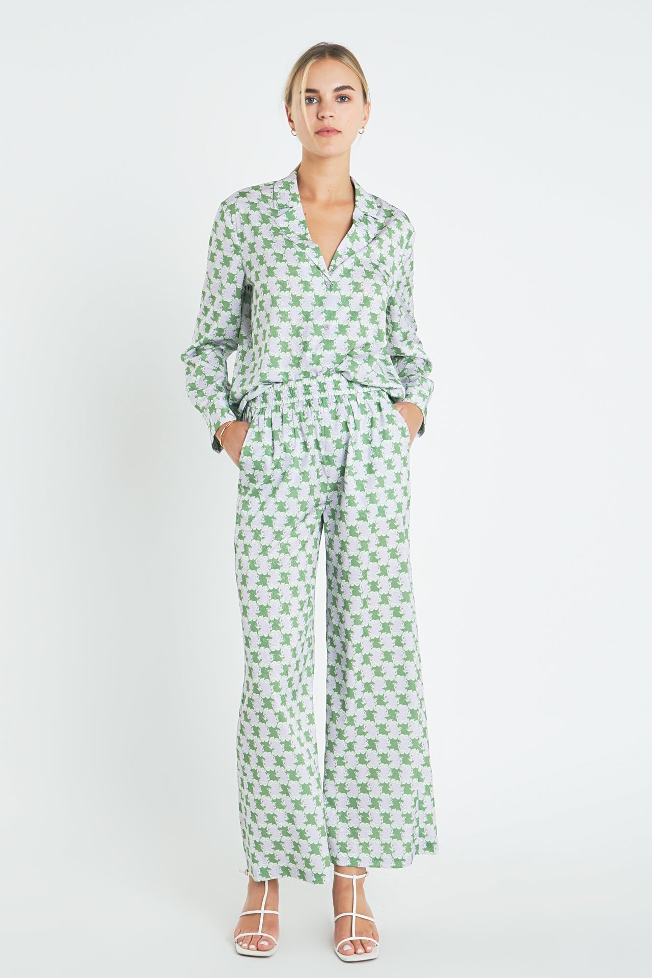 ENGLISH FACTORY - Printed Satin Shirt - BLOUSES available at Objectrare