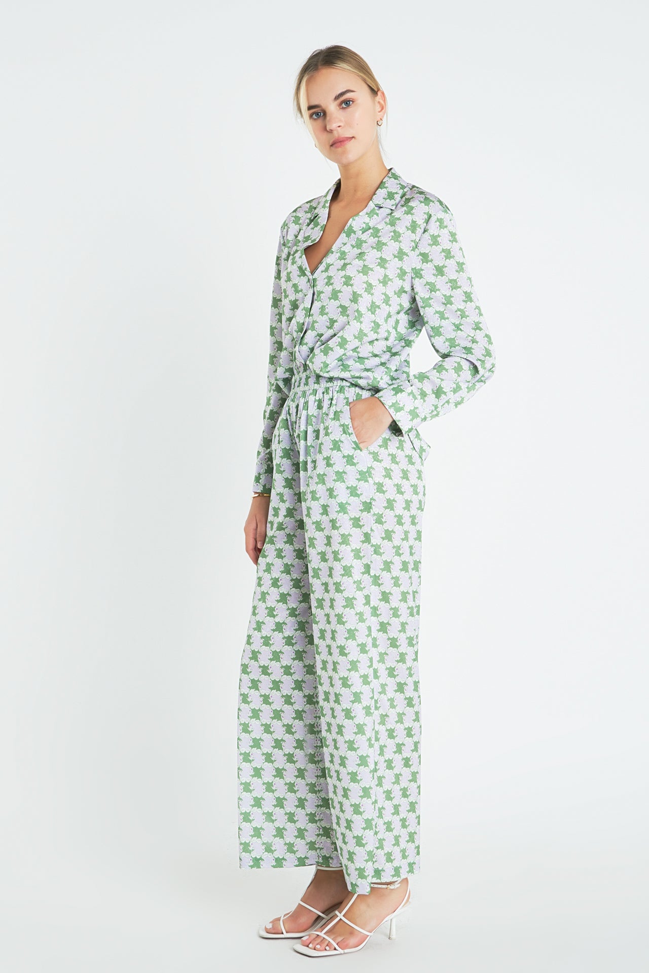 ENGLISH FACTORY - Printed Satin Shirt - BLOUSES available at Objectrare