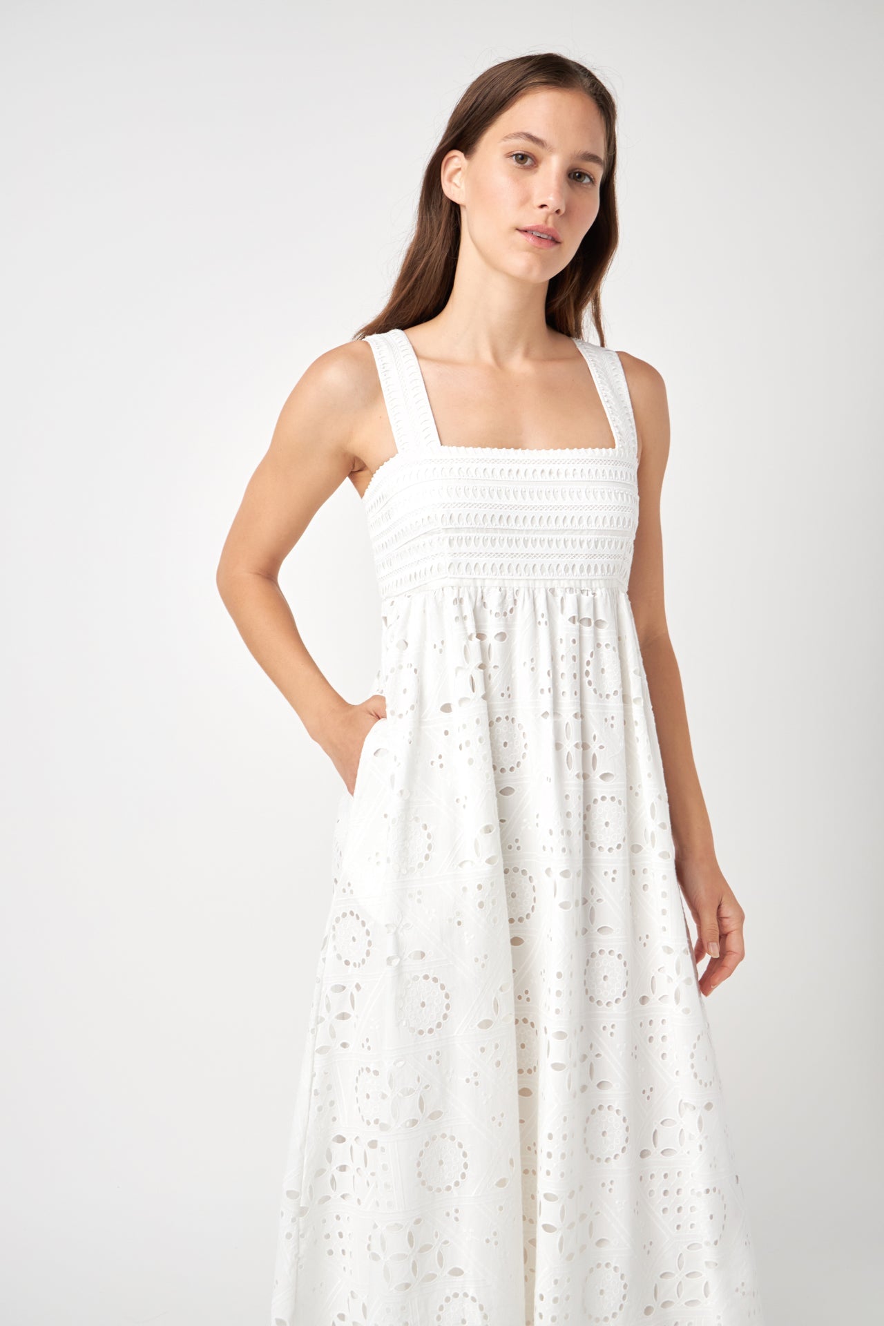 ENGLISH FACTORY - Broderie Anglaise Maxi Dress - DRESSES available at Objectrare