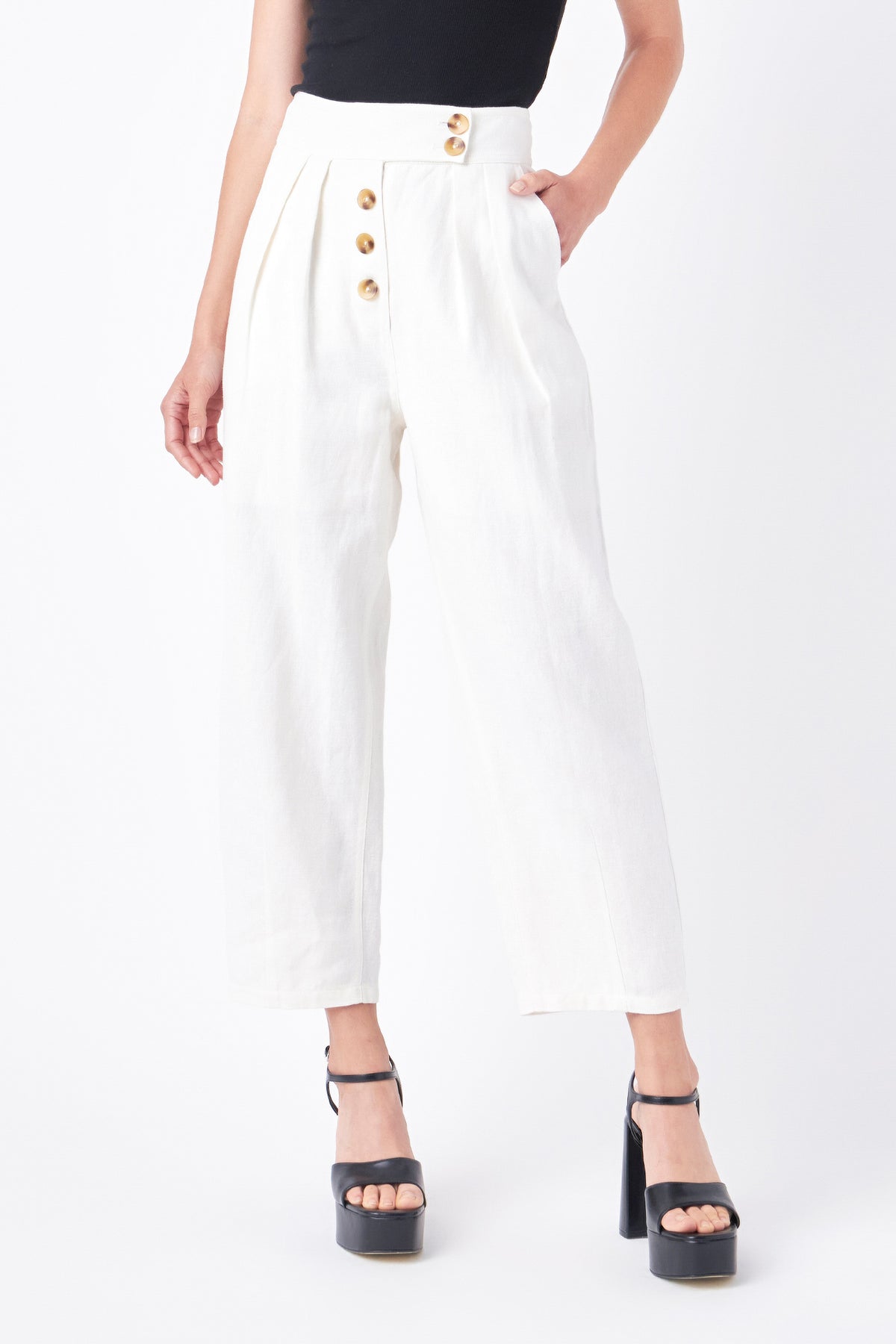 ENGLISH FACTORY - Linen Trouser Pants - PANTS available at Objectrare