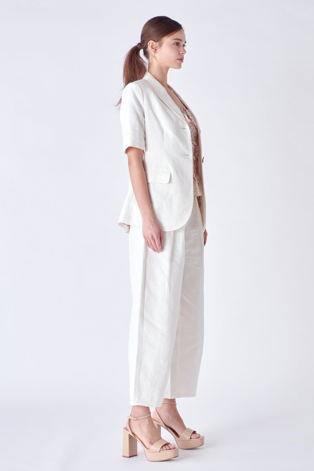 ENGLISH FACTORY - Linen Short Sleeve Blazer - BLAZERS available at Objectrare