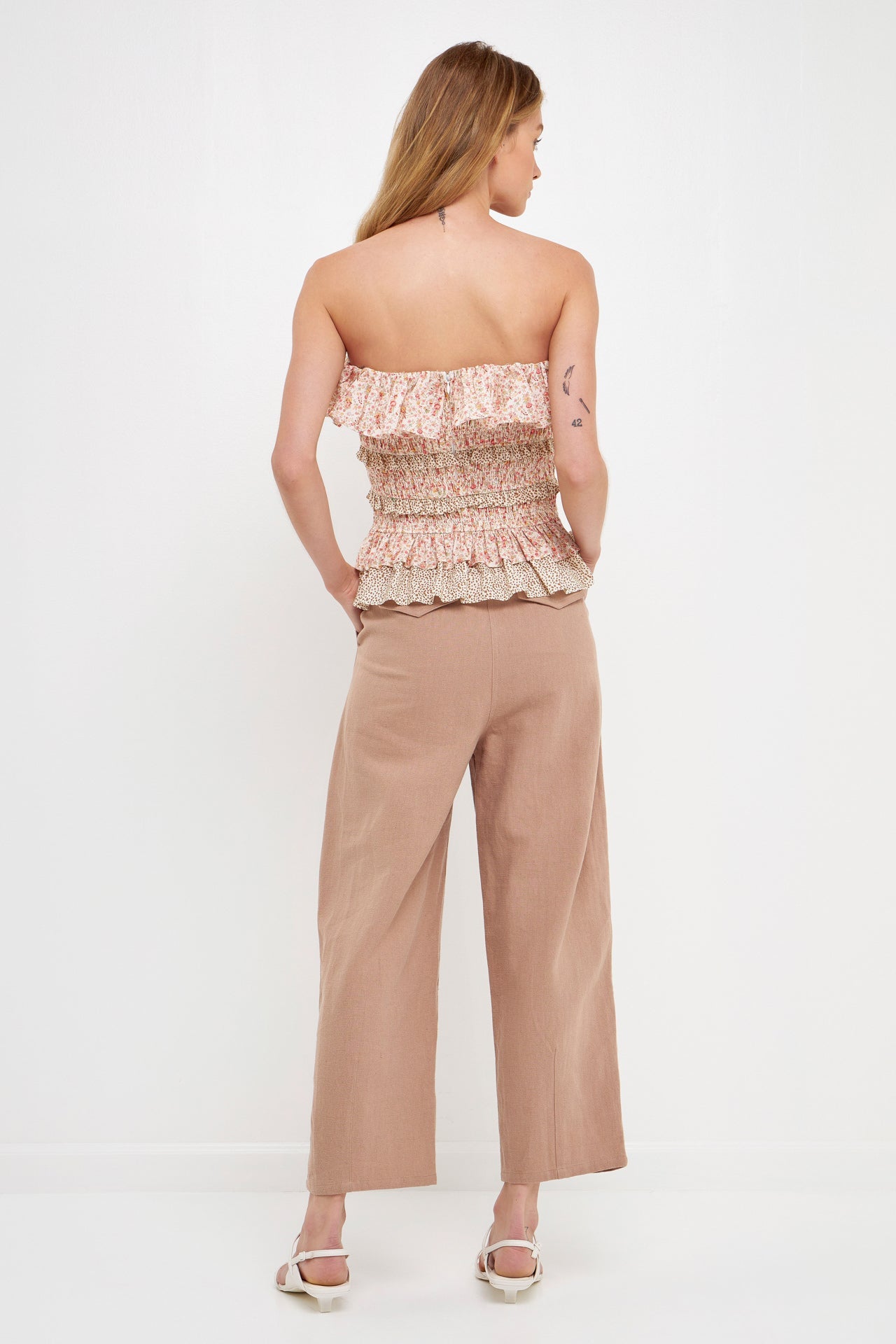 ENGLISH FACTORY - Floral Smocked Sleeveless Top - TOPS available at Objectrare