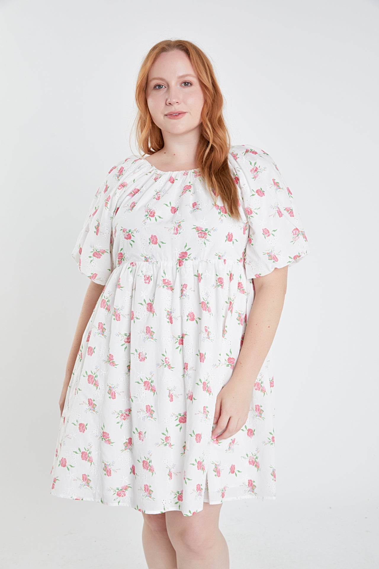 ENGLISH FACTORY - Floral Cotton Embroidered Dress Plus Size - DRESSES available at Objectrare