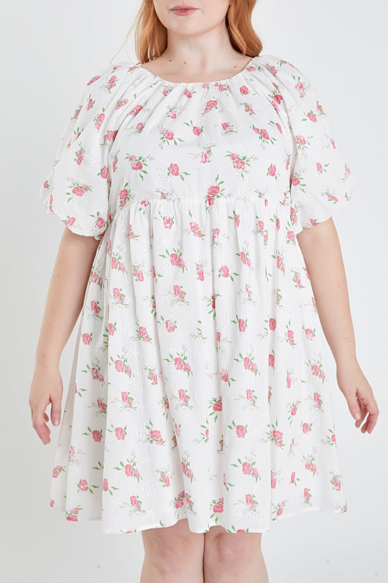 ENGLISH FACTORY - Floral Cotton Embroidered Dress Plus Size - DRESSES available at Objectrare