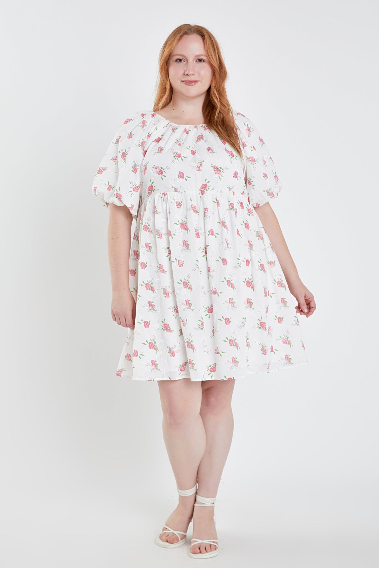 ENGLISH FACTORY - Floral Cotton Embroidered Dress Plus Size - DRESSES available at Objectrare
