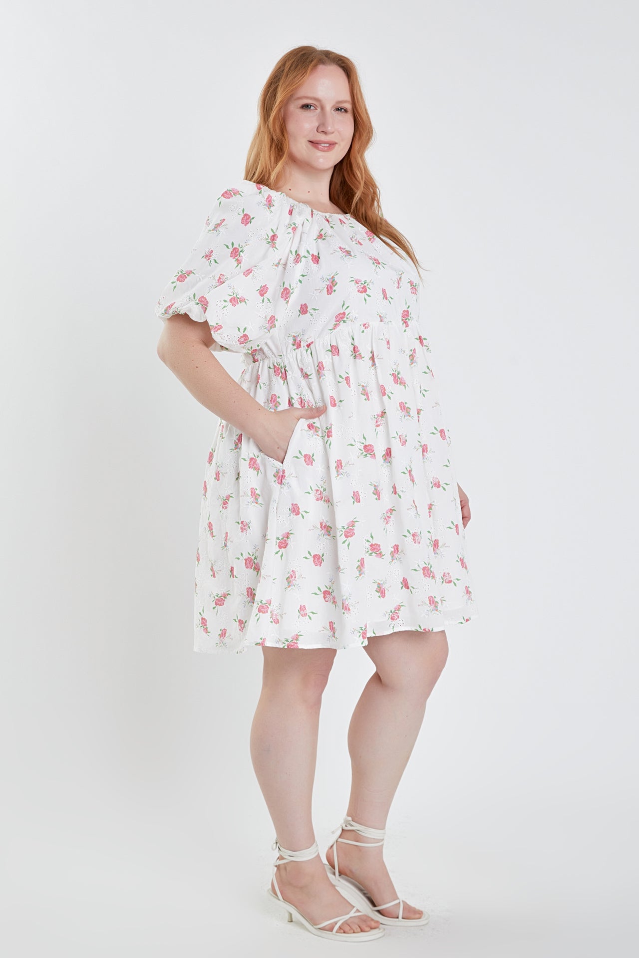 ENGLISH FACTORY - Floral Cotton Embroidered Dress Plus Size - DRESSES available at Objectrare