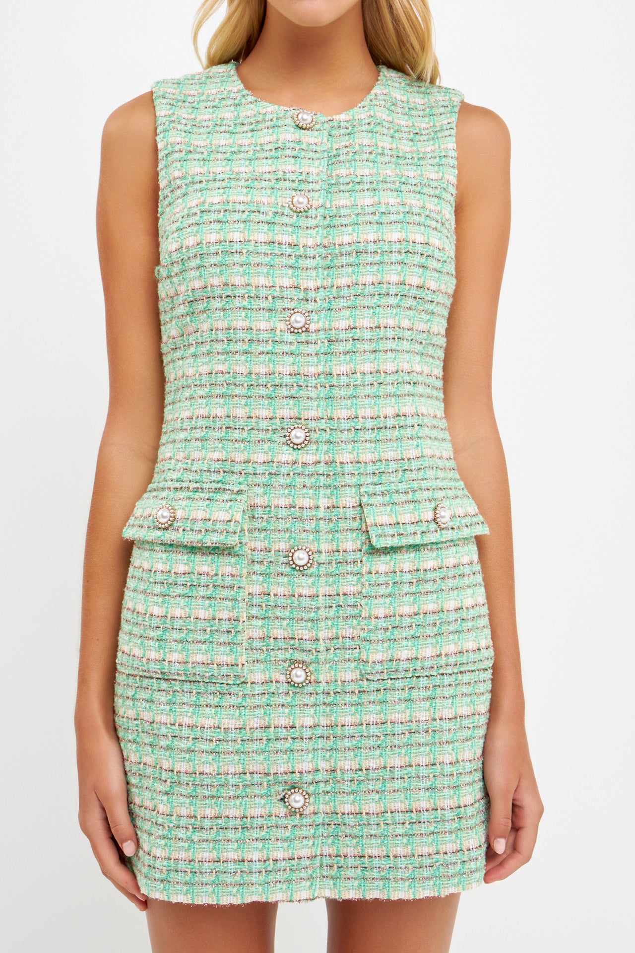 ENGLISH FACTORY - Tweed Shift Mini Dress - DRESSES available at Objectrare