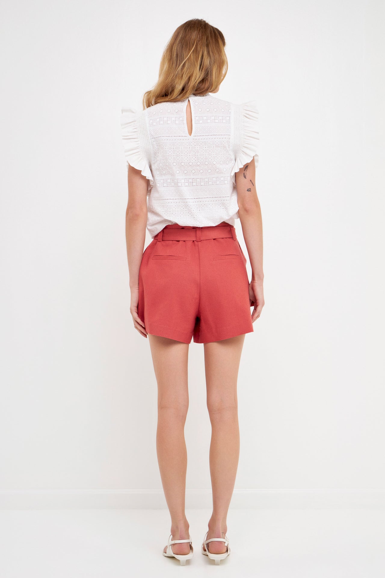 ENGLISH FACTORY - Ruffle Sleeve Embroidered Cotton Top - TOPS available at Objectrare