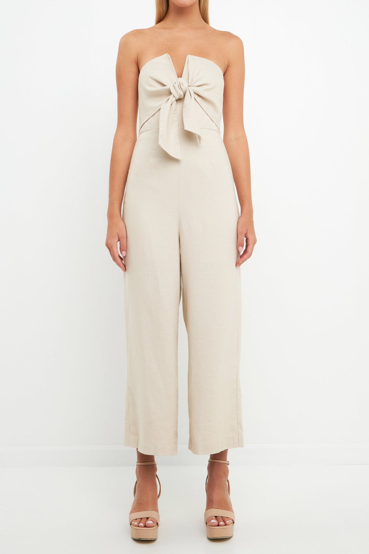 ENGLISH FACTORY - Bustier Front Tie Jumpsuit - JUMPSUITS available at Objectrare