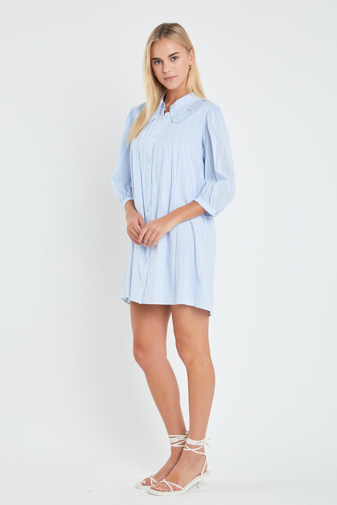 ENGLISH FACTORY - Ruffled Collar Shirt Dress - DRESSES available at Objectrare