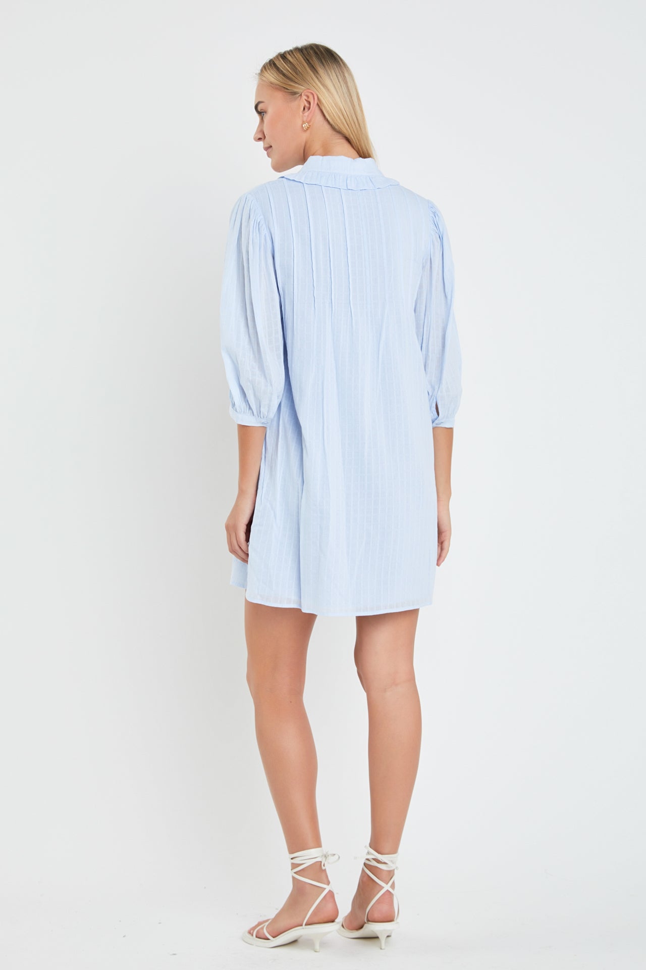 ENGLISH FACTORY - Ruffled Collar Shirt Dress - DRESSES available at Objectrare