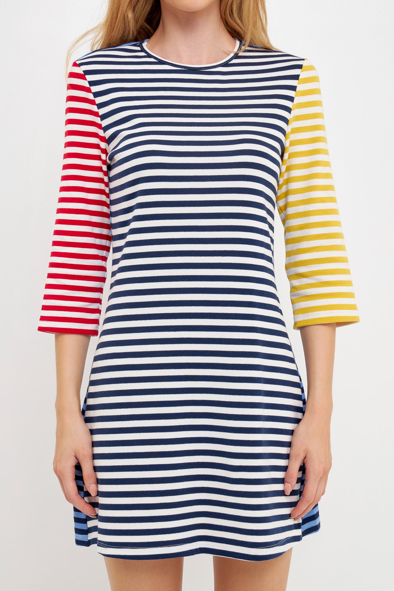 ENGLISH FACTORY - Striped Color Block Mini Dress - DRESSES available at Objectrare