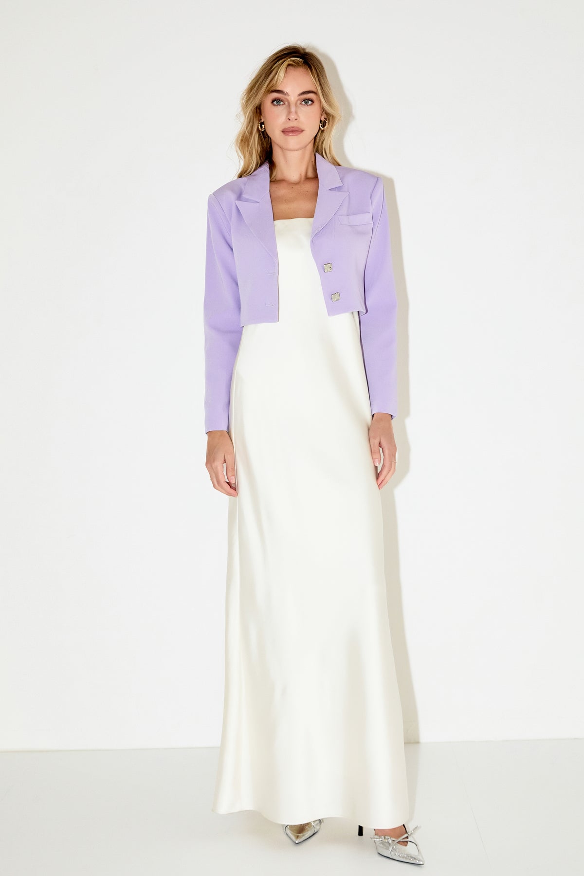 ENGLISH FACTORY - Silky Cropped Blazer - BLAZERS available at Objectrare