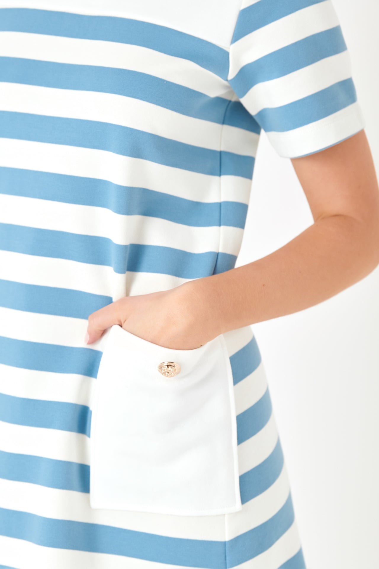 ENGLISH FACTORY - Striped Dress with Patch Pockets - DRESSES available at Objectrare